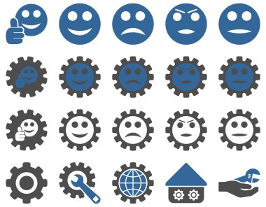 Ayarları ve gülümseme Gears simgeler
