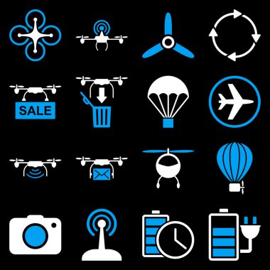 Helikopter araçları simge seti