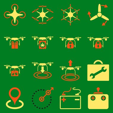 Hava helikopter düz Icon set
