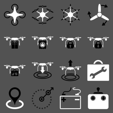 Hava helikopter düz Icon set