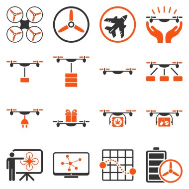 Drone sevkiyat simge seti
