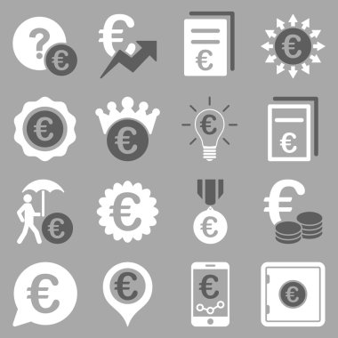Euro bankacılık iş ve hizmet araçları simgeler