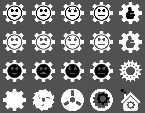 Ferramentas e ícones de engrenagens de sorriso — Fotografia de Stock