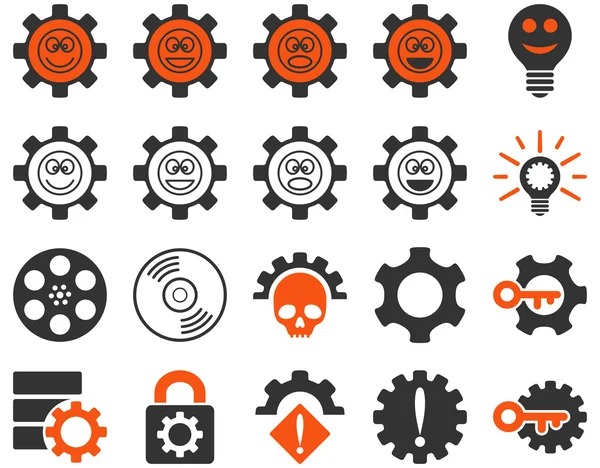 Ferramentas e ícones de engrenagens de sorriso — Fotografia de Stock