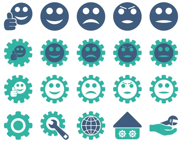 Settings and Smile Gears Icons — Stock Photo, Image