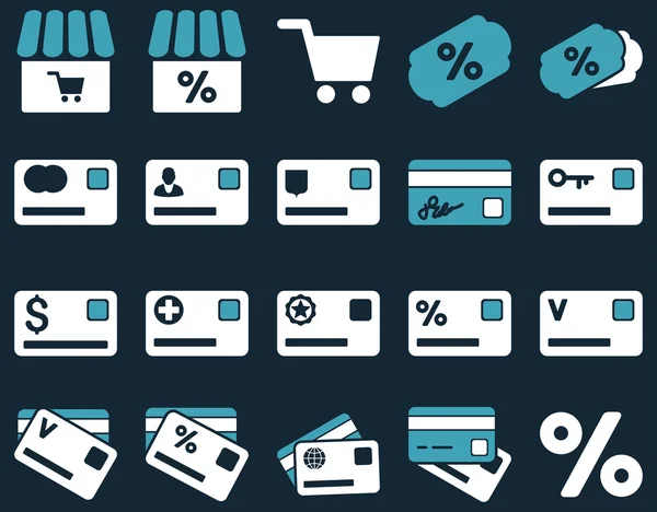 Shopping und Bankkarte Icon Set — Stockfoto