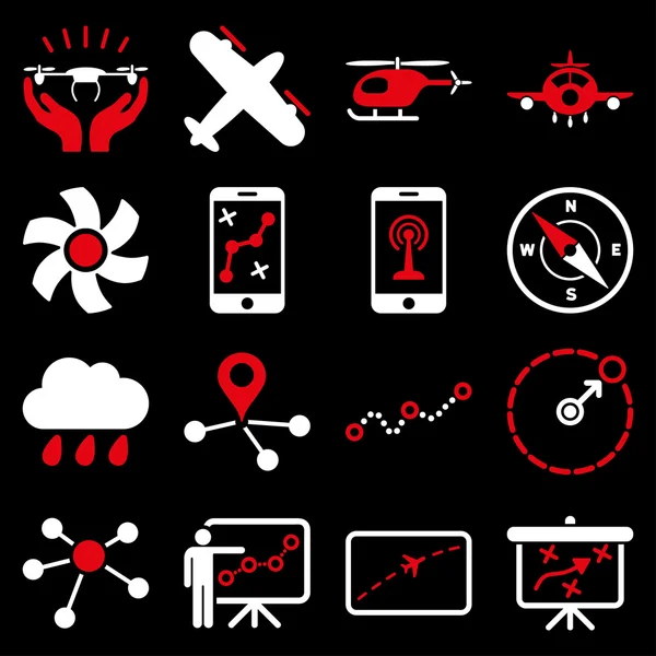 Set di icone di navigazione aerea — Foto Stock