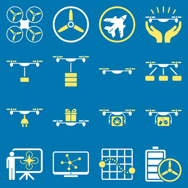 Drone spedizione icona set — Foto Stock