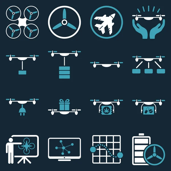Drone spedizione icona set — Foto Stock