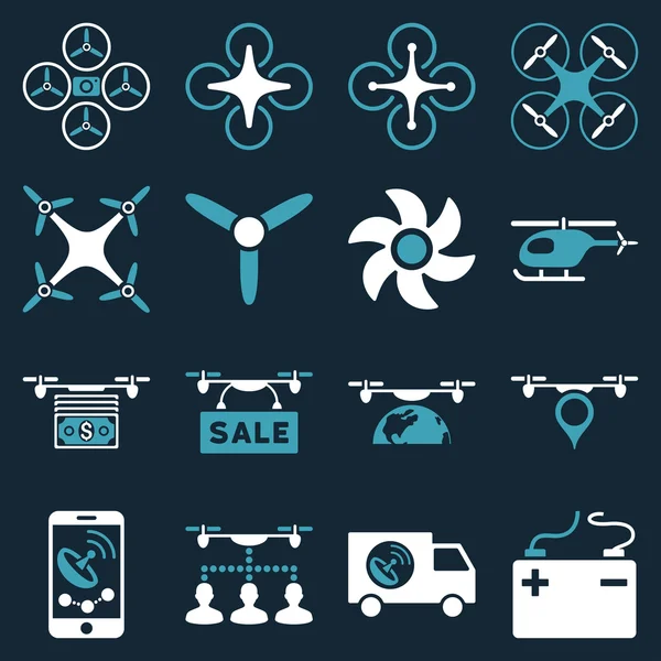 Drone service icon set — Stock Photo, Image