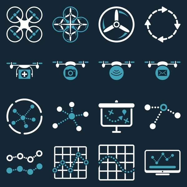 Quadrocopter Navigationssymbole gesetzt — Stockfoto