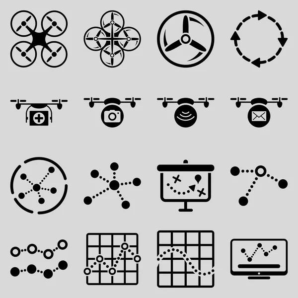 Quadcopter navigatie pictogrammenset — Stockfoto