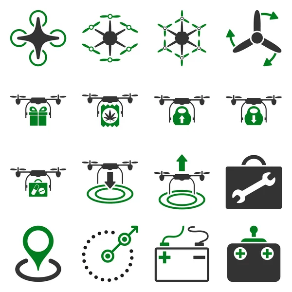 Air copter flat icon set — Stock Photo, Image