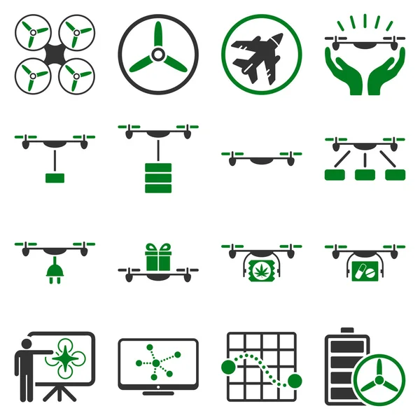 Drone shipment icon set — Stock Photo, Image