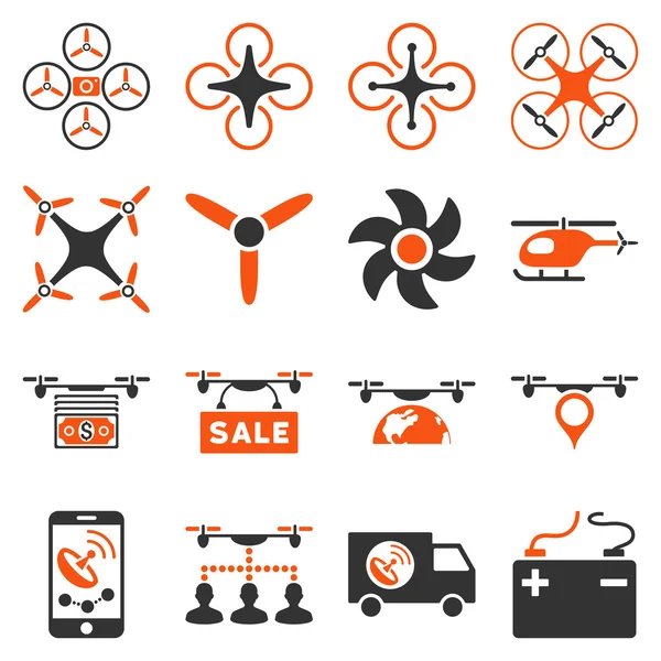 Drone service icon set — Stock Photo, Image