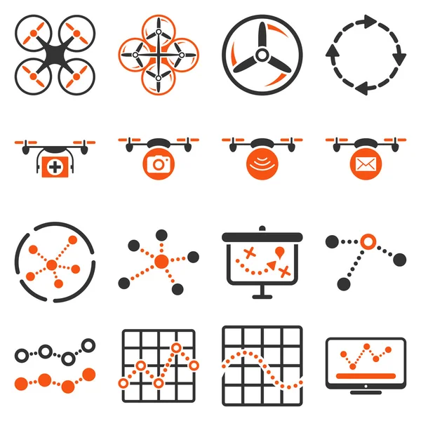 Quadcopter navigatie pictogrammenset — Stockfoto