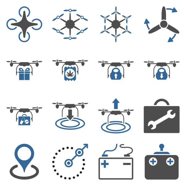 Conjunto de iconos plano helicóptero de aire — Foto de Stock