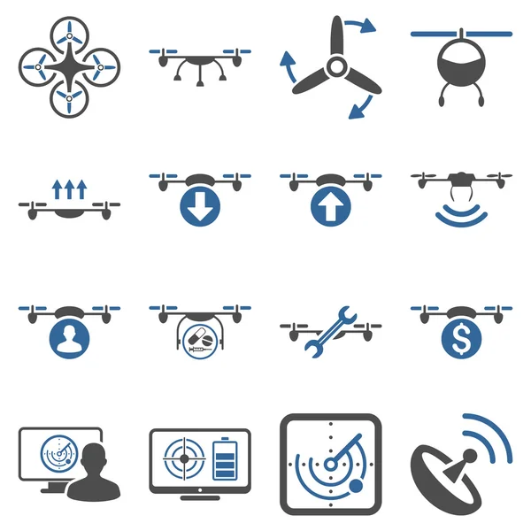 Quadcopter service icon set — Stock Photo, Image