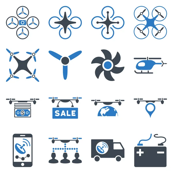 Drone service icon set — Stock Photo, Image