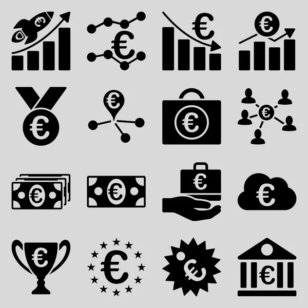 Euro banking business and service tools icons — Stock Photo, Image