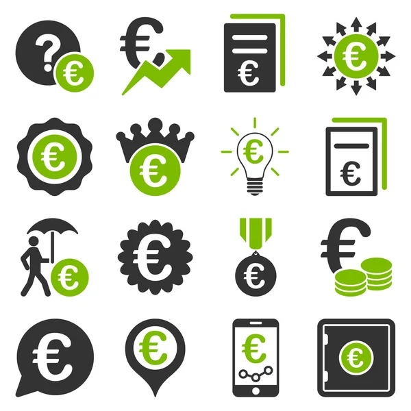 Symbole des Euro-Bankgeschäfts und der Dienstleistungsinstrumente — Stockfoto