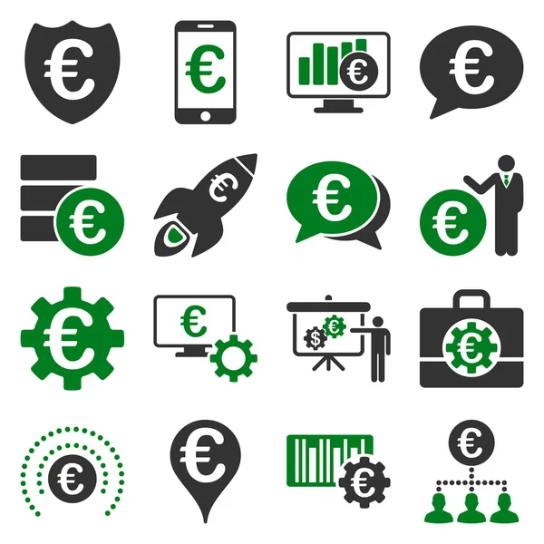 Symbole des Euro-Bankgeschäfts und der Dienstleistungsinstrumente — Stockfoto