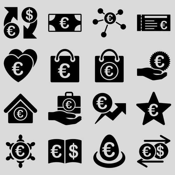 Euro-banki és szolgáltatás eszközök ikonok — Stock Fotó