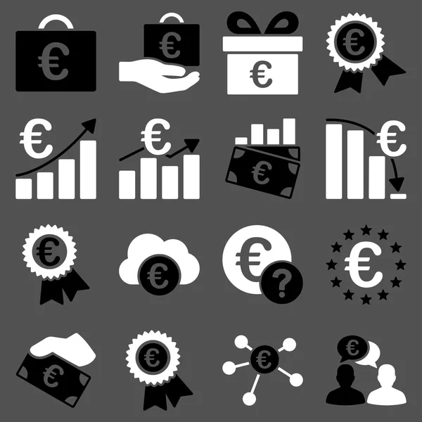 Euro banking business and service tools icons — Stock Photo, Image