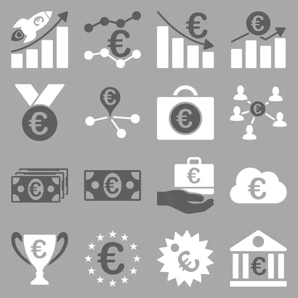 Euro banking business and service tools icons — Stock Photo, Image