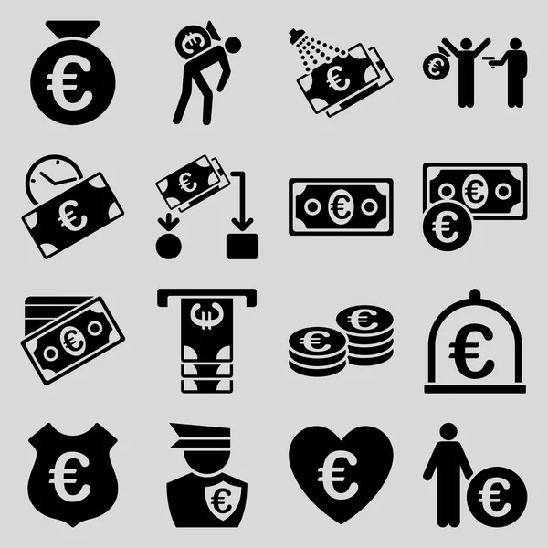 Euro banking business e strumenti di servizio icone — Foto Stock