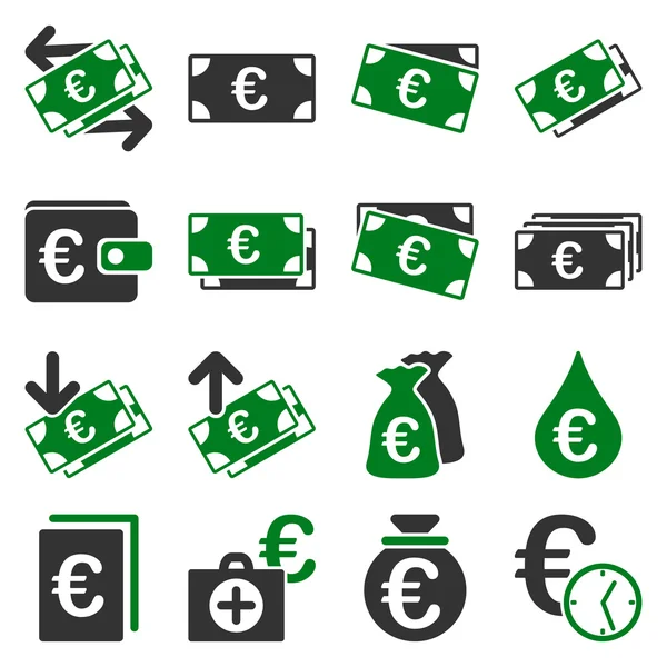 Euro banking business and service tools icons — Stock Photo, Image