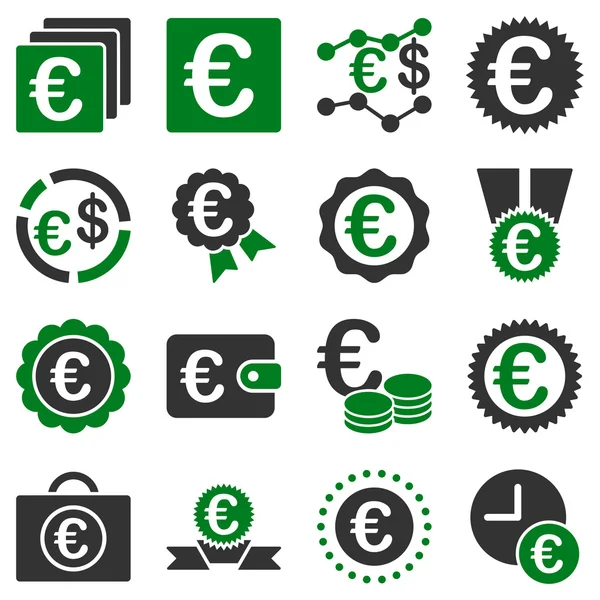 Euro bankacılık iş ve hizmet araçları simgeler — Stok fotoğraf