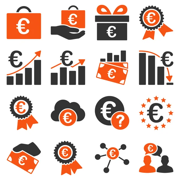 Euro banking business and service tools icons — Stock Photo, Image