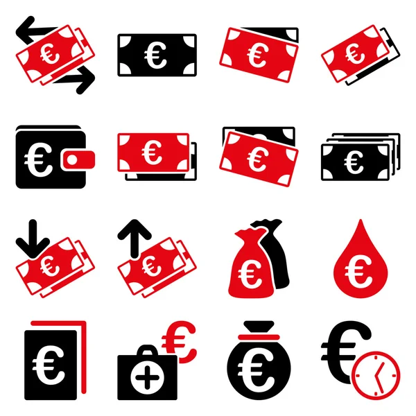 Symbole des Euro-Bankgeschäfts und der Dienstleistungsinstrumente — Stockfoto