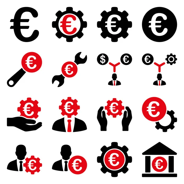 Euro bankacılık iş ve hizmet araçları simgeler