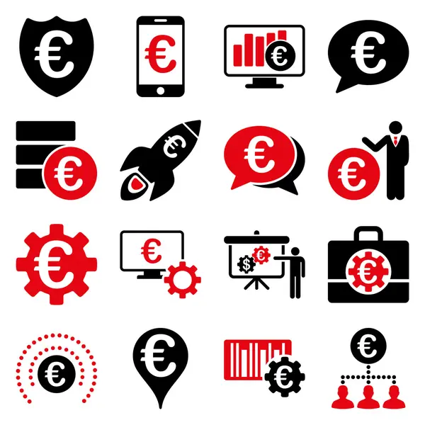 Symbole des Euro-Bankgeschäfts und der Dienstleistungsinstrumente — Stockfoto