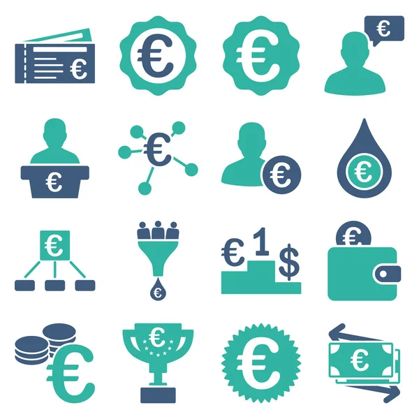 Euro banking business and service tools icons — Stock Photo, Image