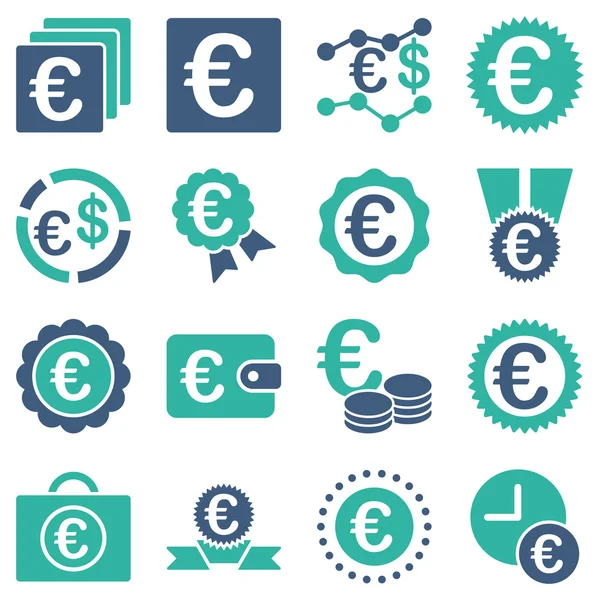 Symbole des Euro-Bankgeschäfts und der Dienstleistungsinstrumente — Stockfoto