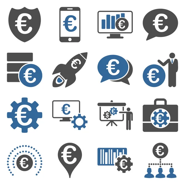 Symbole des Euro-Bankgeschäfts und der Dienstleistungsinstrumente — Stockfoto