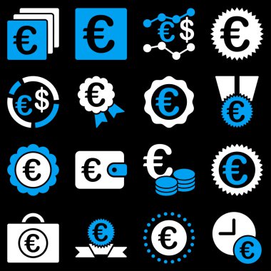 Euro bankacılık iş ve hizmet araçları simgeler