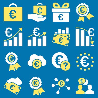 Euro bankacılık iş ve hizmet araçları simgeler