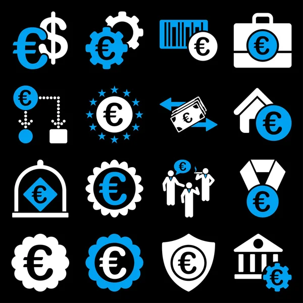 Euro bankacılık iş ve hizmet araçları simgeler