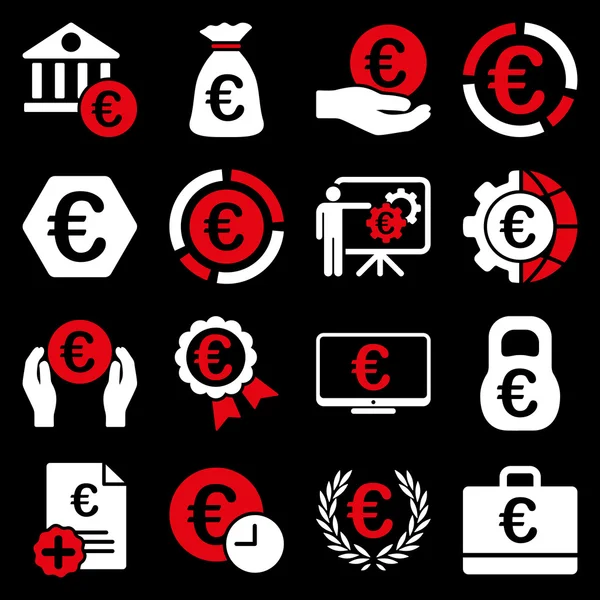 Euro bankacılık iş ve hizmet araçları simgeler