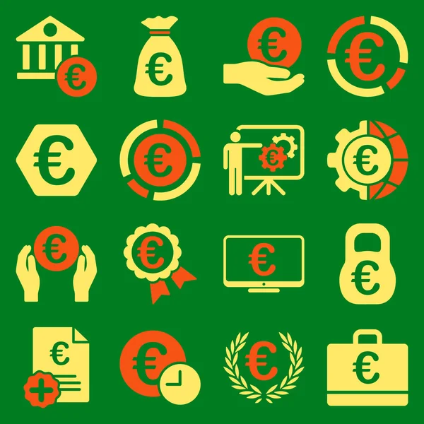 Euro bankacılık iş ve hizmet araçları simgeler