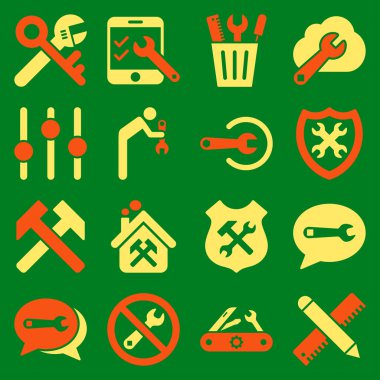 Seçenekleri ve hizmet araçları simge seti