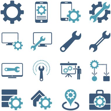 Seçenekleri ve hizmet araçları simge seti