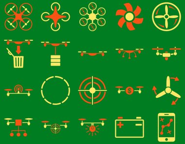 Hava uçak ve quadcopter aracı simgeler