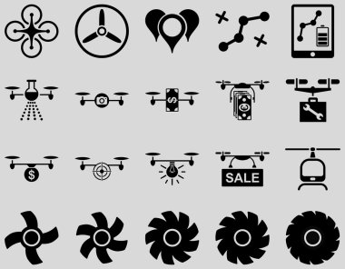 Hava uçak ve quadcopter aracı simgeler