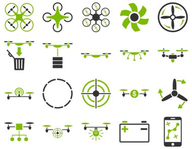 Hava uçak ve quadcopter aracı simgeler