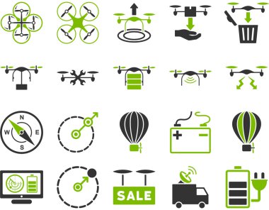 Hava uçak ve quadcopter aracı simgeler